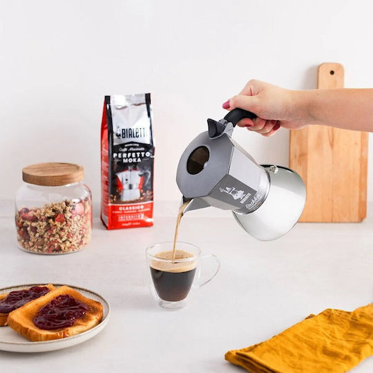 Bialetti Stovetop Espresso Pot for 4 Cups Gray