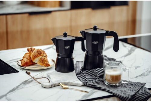 Adler Electric Stovetop Espresso Pot 9 Cups Black