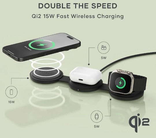 Satechi Ασύρματος Φορτιστής (Qi Pad) 15W Μαύρος (OntheGo)