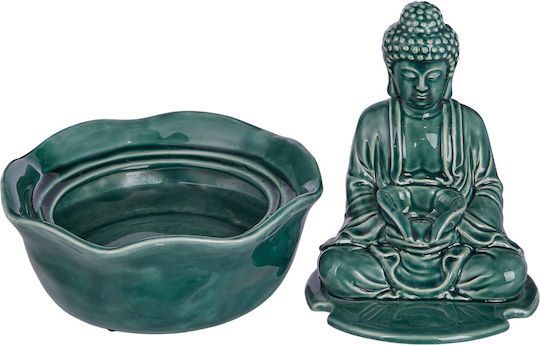 Balance Tabletop Decor Buddha Fountain Green Green Diameter 21cm X Height 24cm