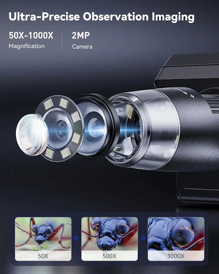 Електронен Микроскоп USB с LCD Монитор Zoom 50-1000x