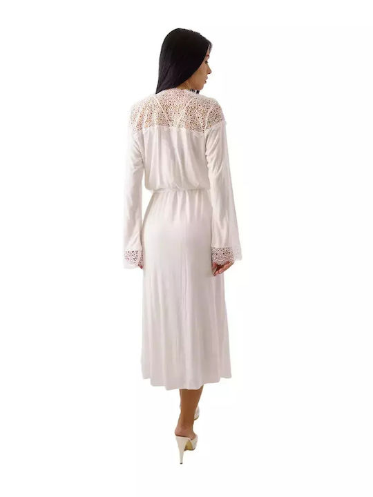 FMS Sommer Braut Damen Robe mit Nachthemd White