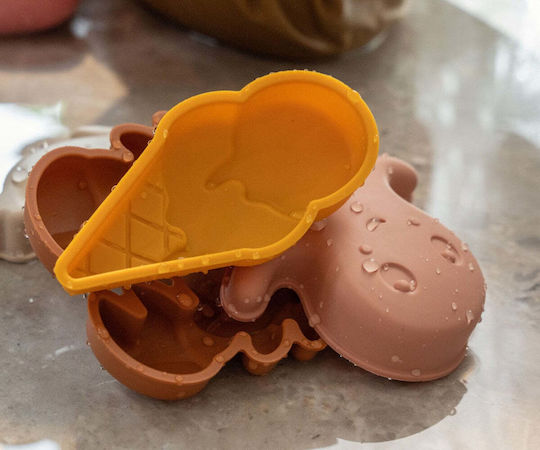 Filibabba Strandspielzeug Set aus Langhaltender Silikonform 5 Stück Pfirsichmischung