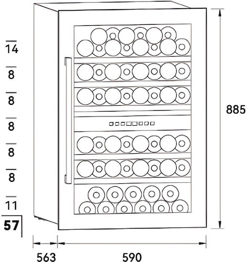 Elmark EL-BIWC27D Wine Cooler 57 Bottles