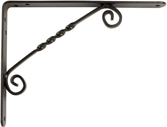 Amig Metallic Corner Shelf Black 200x150mm 8838
