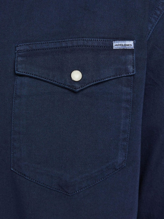 Long-sleeved Denim Shirt Blue Navy