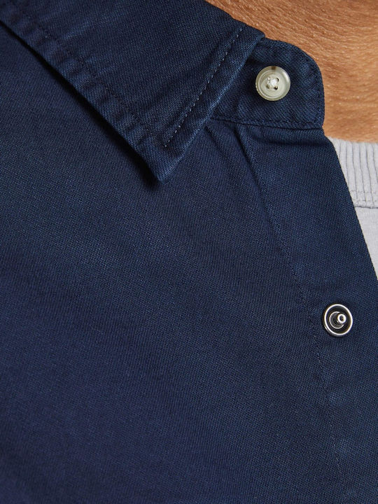 Long-sleeved Denim Shirt Blue Navy
