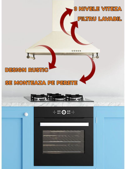 Hausberg Απορροφητήρας Καμινάδα 60cm Μπεζ