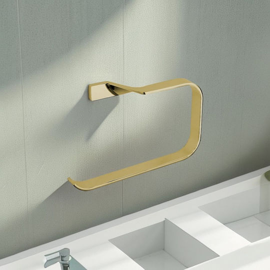 Inter Ceramic Κρίκος Μπάνιου Μονός με Βίδες Χρυσός