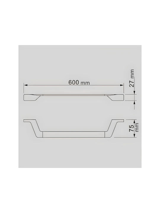 Inter Ceramic 2824G Schiene Badezimmer Einzel Wandmontage Schrauben ​60x60cm Silber
