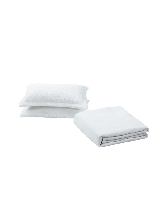 Liolios Home La Nostra Set Coverlet Queen Size Off White 220x240cm 3pcs