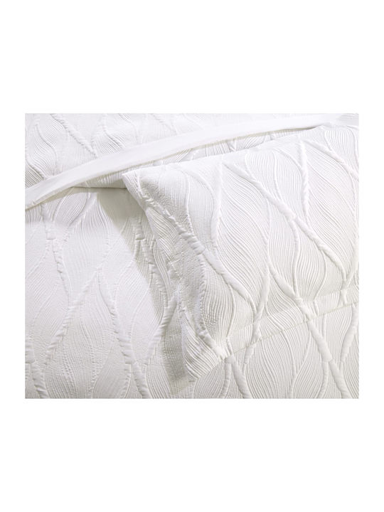 Liolios Home Set Coverlet Queen Size Microsatin White 250x240cm 3pcs