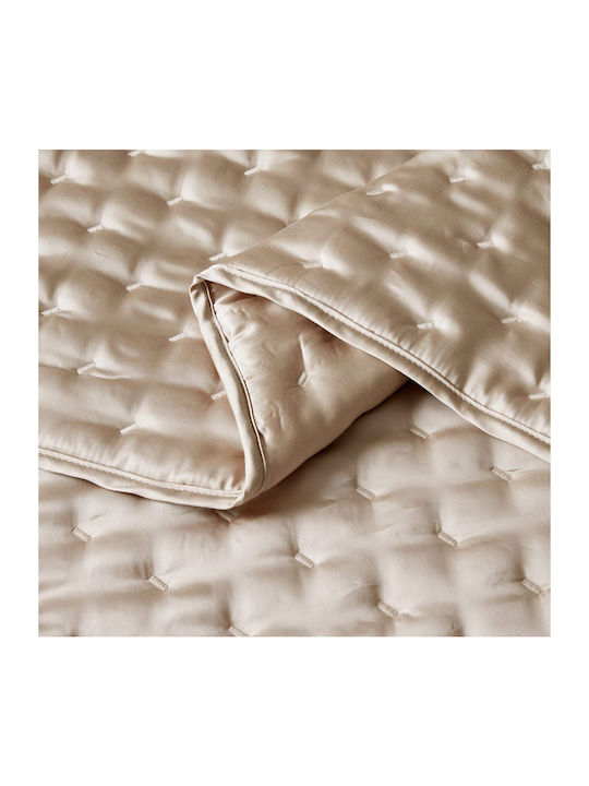 Liolios Home Bedspead Κουβερλί Υπέρδιπλο Microsatin Beige 240x250cm