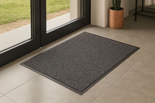 Newplan Entrance Mat Carpet with Anti-slip Backing Spaghetti D.Grey 60x90cm Thickness 12mm