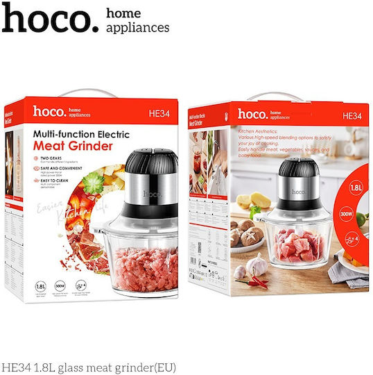 Hoco Mini Chopper Multi 300W mit Behälter 1,8l Schwarz