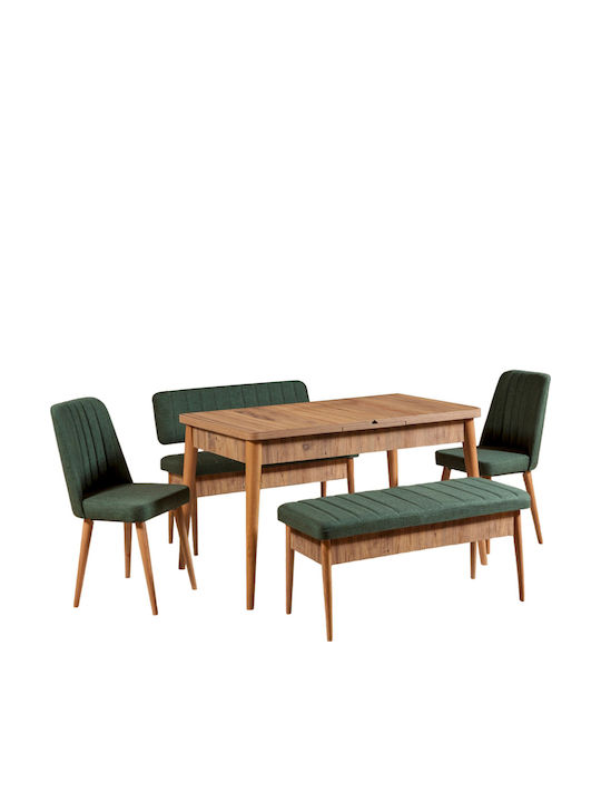 Dining Room Vina Expandable 5pcs 165(+)x80cm
