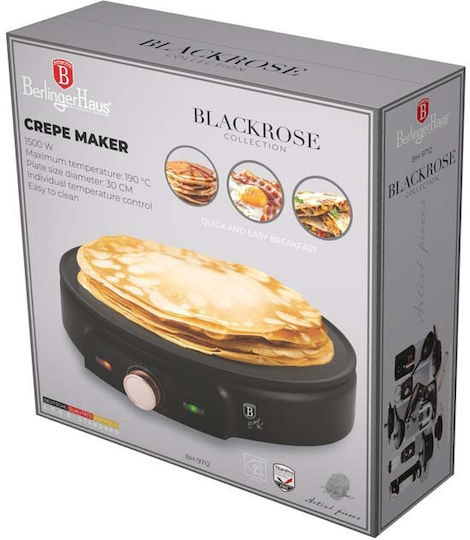 Berlinger Haus Electric Crepe and Pancake Maker Non-Stick 1500W Black Rose BH-9712 Berlinger Haus