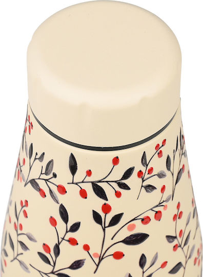 Estia Travel Flask Save the Aegean Ανακυκλώσιμο Μπουκάλι Θερμός Ανοξείδωτο BPA Free 500ml Bloom Beige