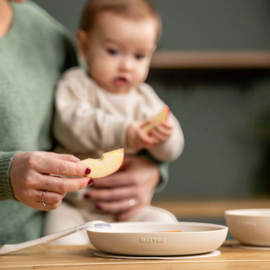 Silicon Baby- und Kinder-Essgeschirr Set 3 Stücke Beiges