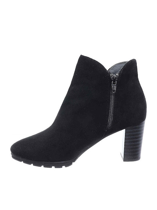 Leder Stiefeletten Damen Schwarz
