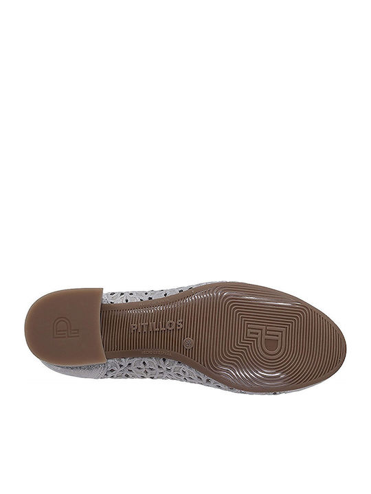 Lederne Damen Ballerinas in Gold Farbe