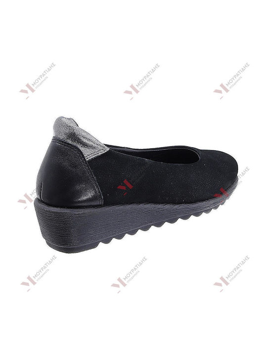 Lederne Damen Ballerinas in Schwarz Farbe