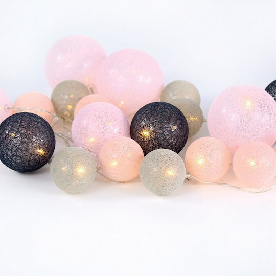 20 Lights LED 2.85m. Warm White Battery in String 1pcs