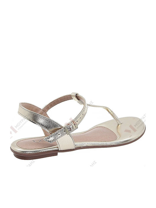 Women's Flat Sandals in Gold Color