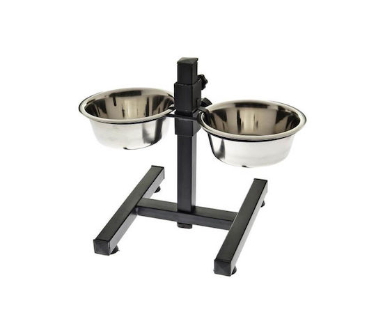 Madpet Stainless Steel Bowl Food & Water for Dog & Cat with Base 1.89lt 21cm in Silver Color 2pcs