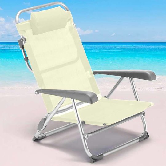 Bakaji Foldable Aluminum Beach Sunbed Light Blue