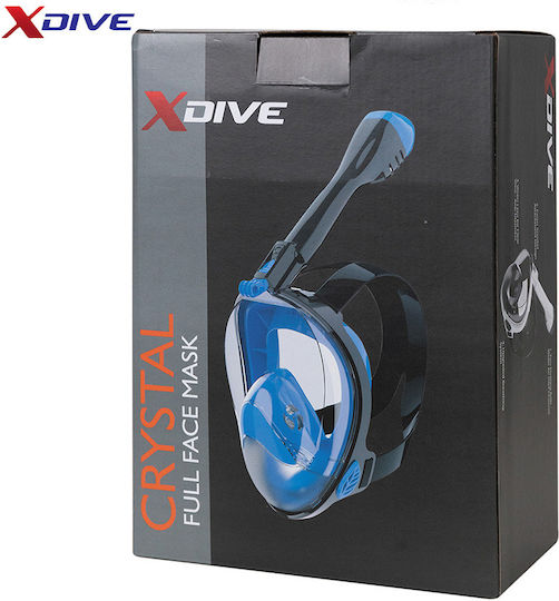 XDive Μάσκα Θαλάσσης Σιλικόνης Full Face Crystal Μαύρο/Τιρκουάζ