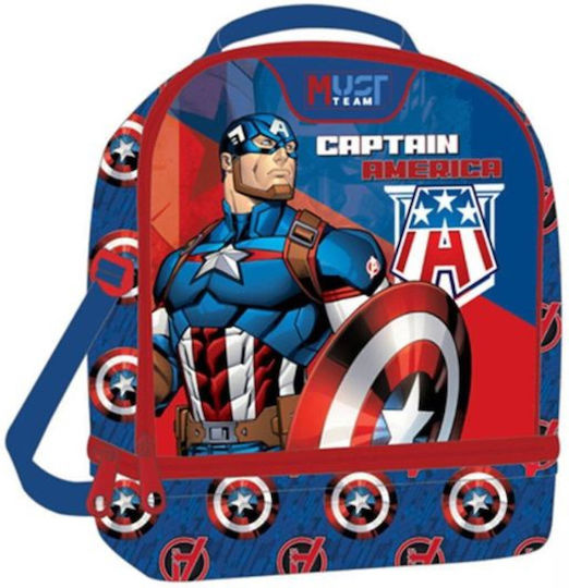 Avengers Captain America Σχολική Ισοθερμική Θήκη Φαγητού 7lt Πολύχρωμη Avengers 22x16x28cm