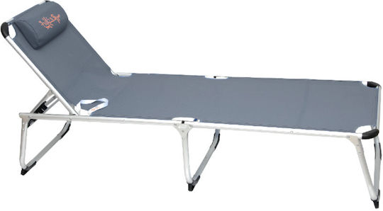 Campus Foldable Aluminum Beach Sunbed Gray with Pillow 194x59x38cm