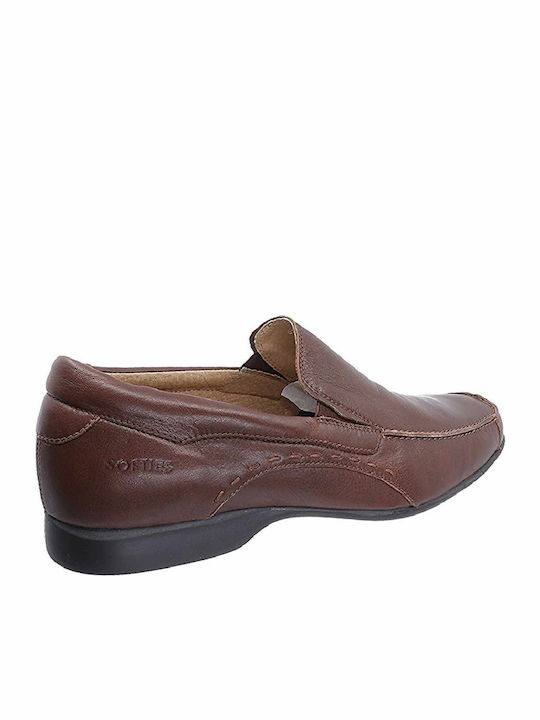 Leder Herren Mokassins in Tabac Braun Farbe