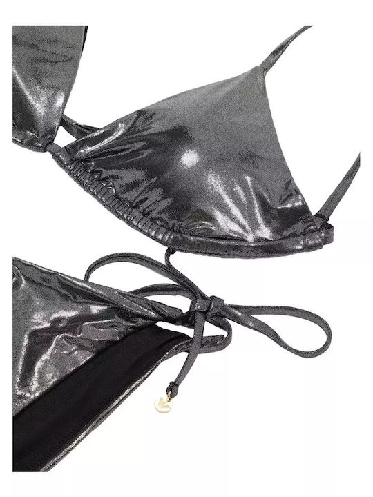 Set Bikini Τριγωνάκι Πουά Black Micro Foil Dot