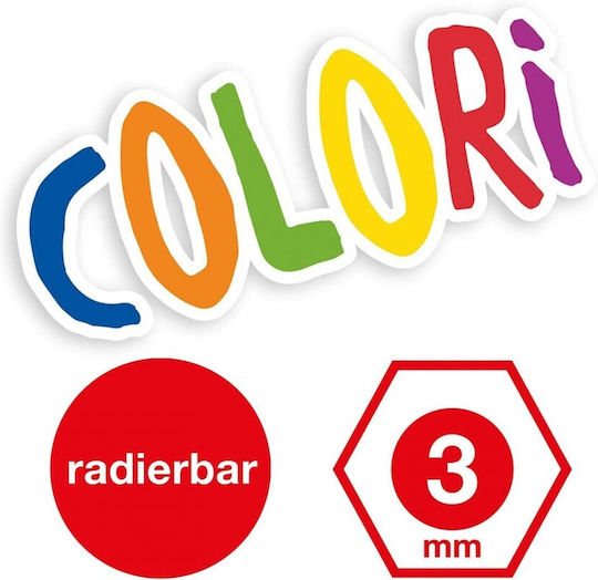 Eberhard Faber Set de creioane colorate 3mm cu radieră 12buc Pachet de 1 ambalaje