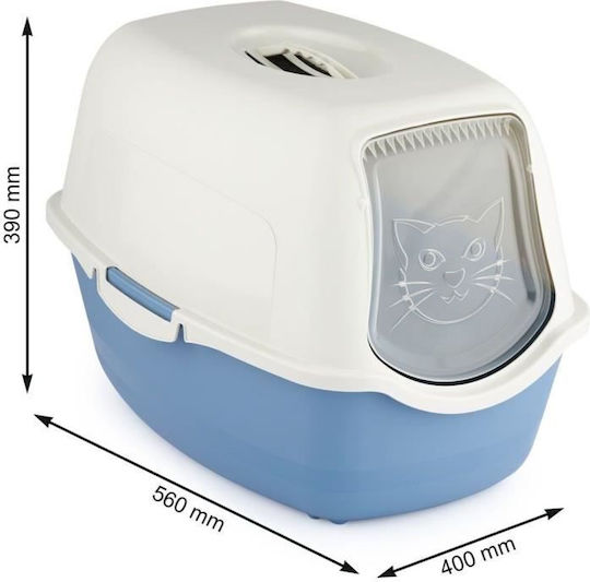 Rotho My Pet Bailey Cat Toilet Closed Blue L56 x W40 x H39cm