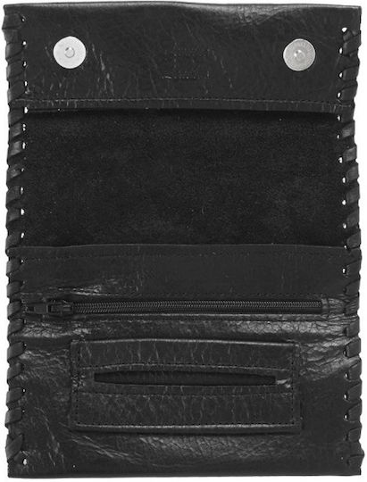MR Leather Tobacco Pouch With Snap Closure Black