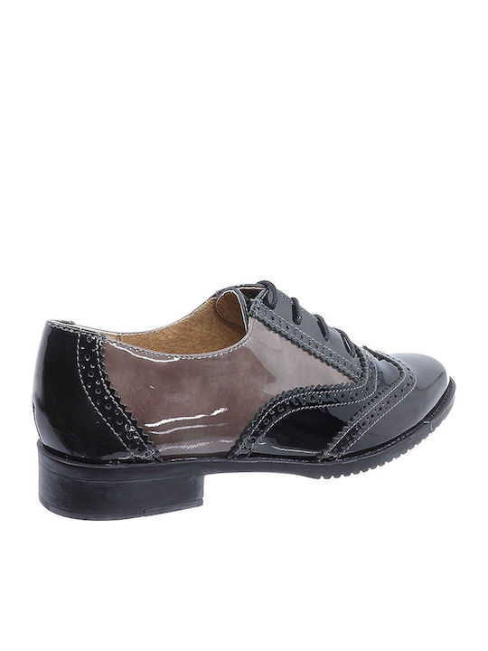 Women's Patent Leather Oxford Shoes Black