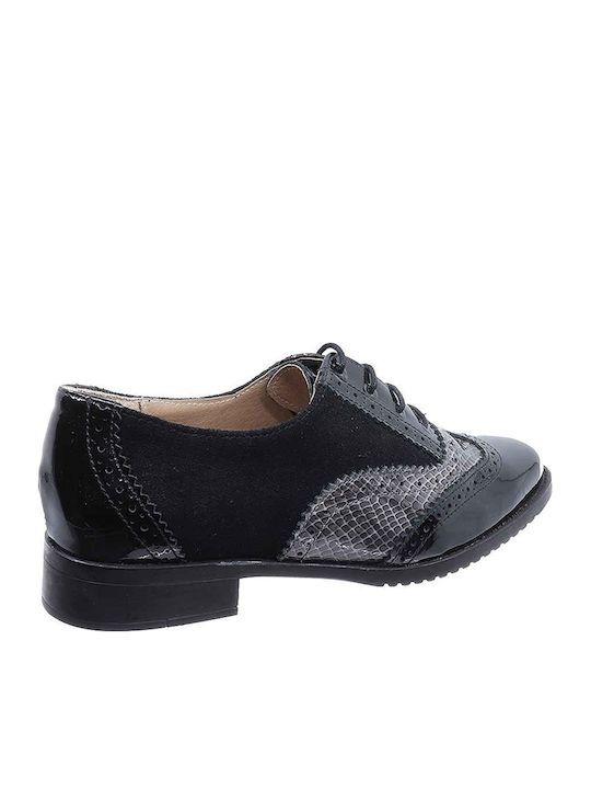 Women's Patent Leather Oxford Shoes Black