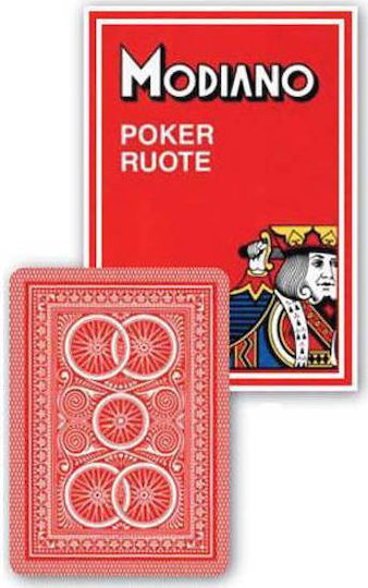 Playing Cards Modiano Cristallo Plasticized Single Red 303106