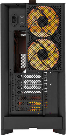 Montech HS02 PRO Геймърско Midi Tower Компютърна Кутия с Страничен Прозорец и RGB Осветление Черен