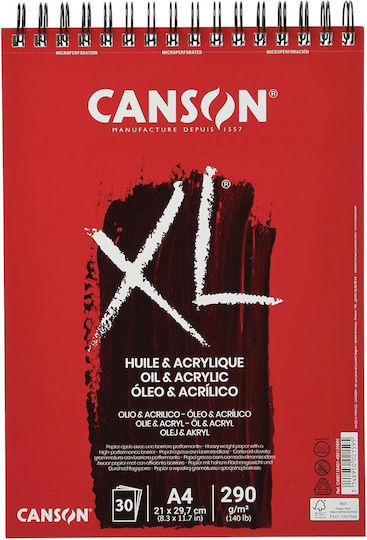 Canson Bloc de Desen Oil & Acrylic 290gsm A4 21x29.7cm 30 Foi