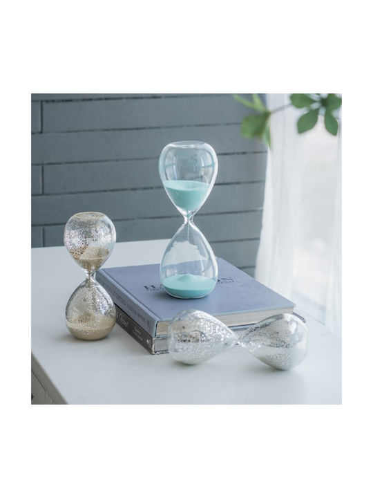 Artekko Decorative Hourglass In Light Blue Color 9x9x25.5cm. Office Hourglass Decoration from Glass 9x9x25.5cm in Light Blue color