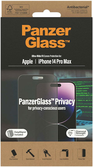 PanzerGlass 0.3мм Поверителност Антибактериален Защитен екран (iPhone 14 Pro Max)