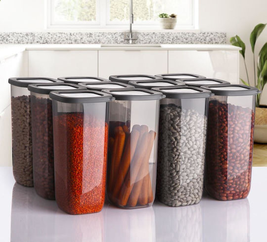 Viosarp General Use Vase with Lid Plastic Transparent 1800ml 1 Piece