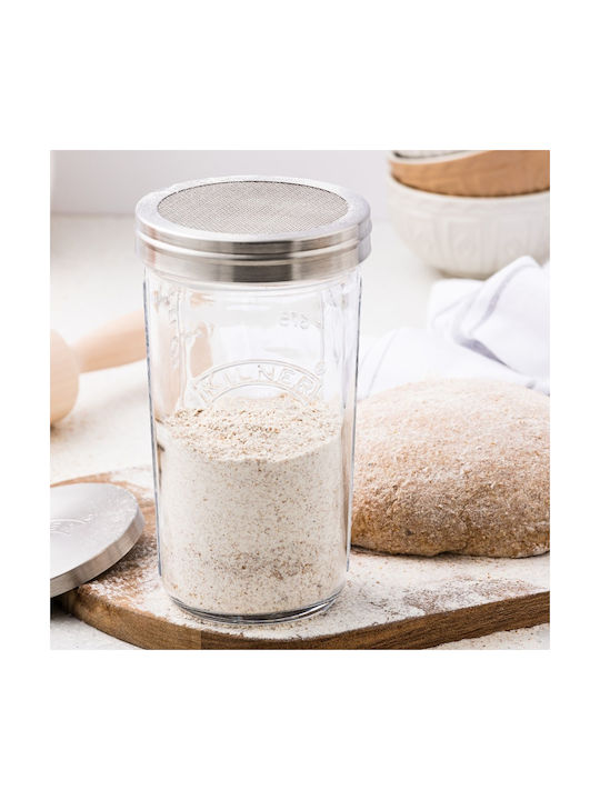 KIlner Βάζο για Ζάχαρη με Καπάκι από Ανοξείδωτο Ατσάλι Διάφανο 500ml