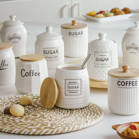 Nava Nava General Use Vase with Lid Made of Brown Porcelain 800ml