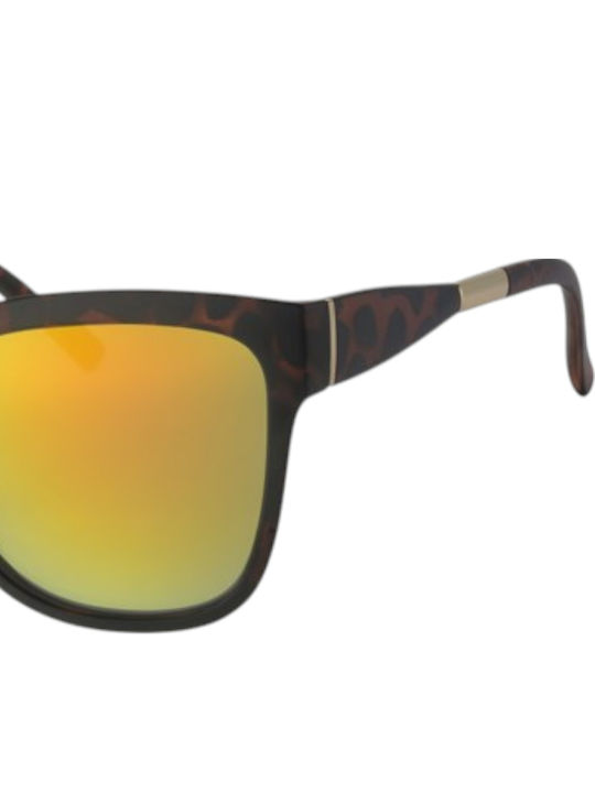 Paolo Moss Women's Sunglasses with Brown Plastic Frame and Yellow Lens 2013066063
