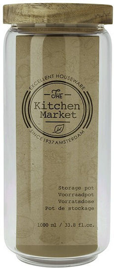 Excellent Houseware Vaza Uz General cu capac Sticlă Transparent 1000ml Excellent Houseware Vaza Uz General cu capac Sticlă Transparent 1000ml